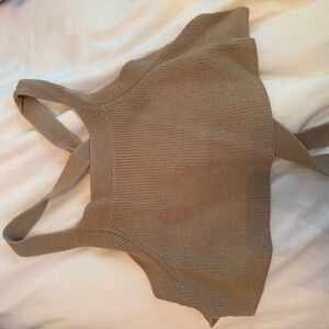 Tan Knit Crop Top
